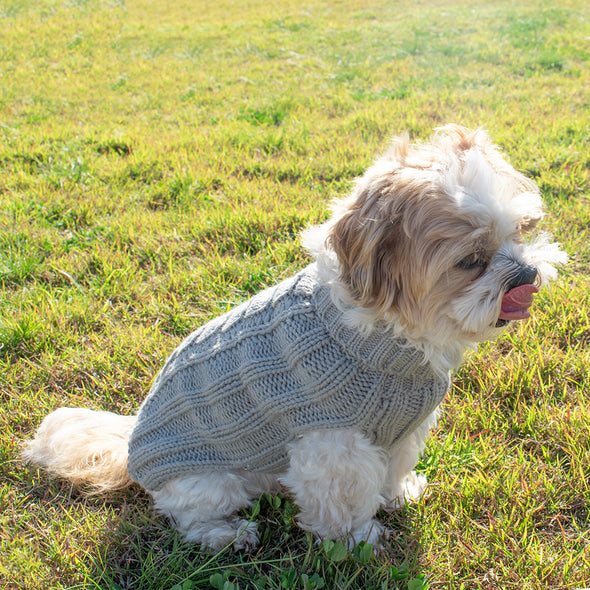 Cable Knit Sweater - Grey